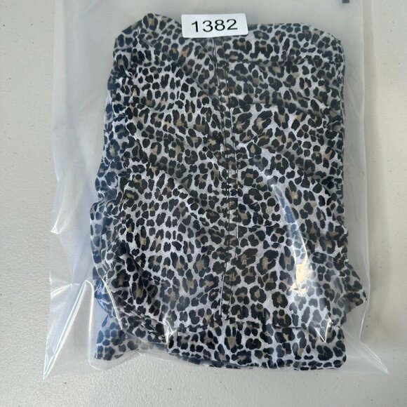 White House Black Market Sleeveless Top Womens Size M Leopard Mesh Ruched Chic - Picture 3 of 8